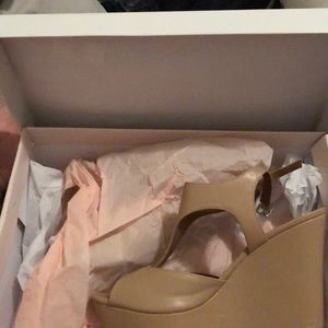 BP. Nude Wedge Heel Sandals